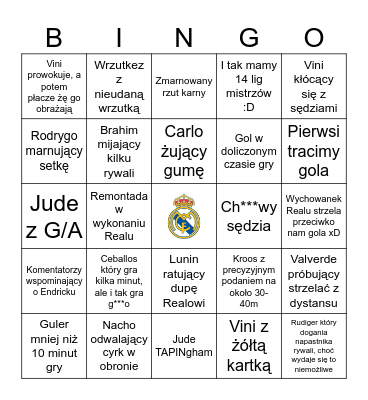 Real Madryt 2023/24 Bingo Card