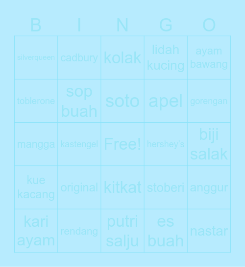 joy’s Bingo Card