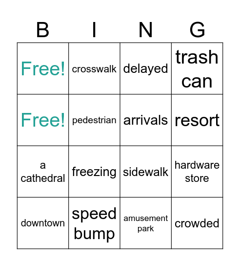 Quick TRAVEL Bingo Card