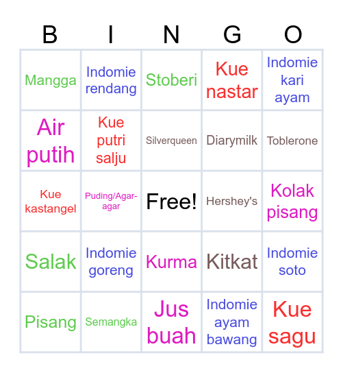 Nancy Bingo Card