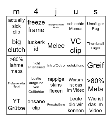 m4jus april 2024 Bingo Card