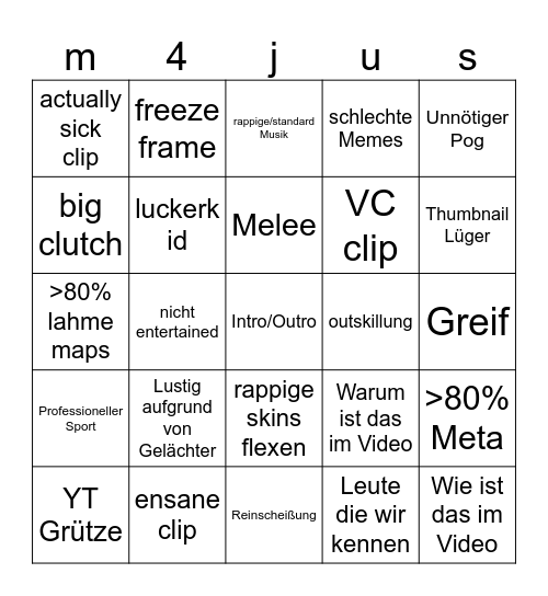 m4jus april 2024 Bingo Card