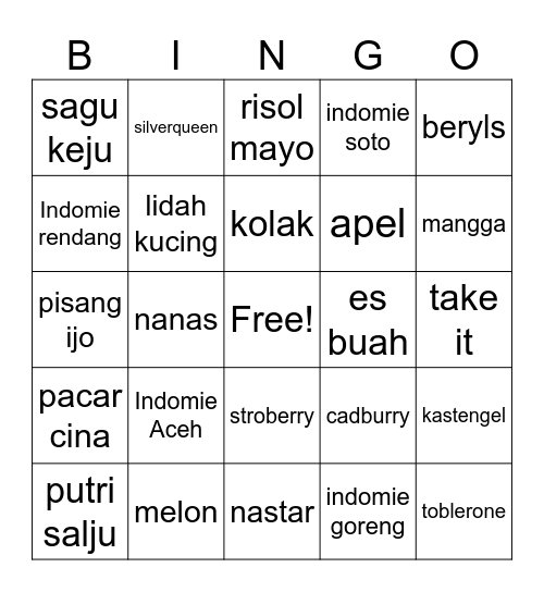 Punya Hyoseop Bingo Card
