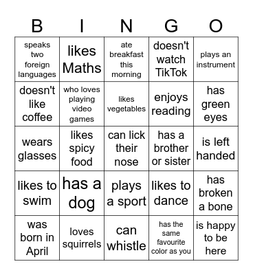 Blended Learning - Find someone who... Bingo Card