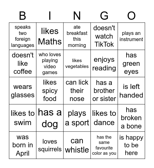 Blended Learning - Find someone who... Bingo Card