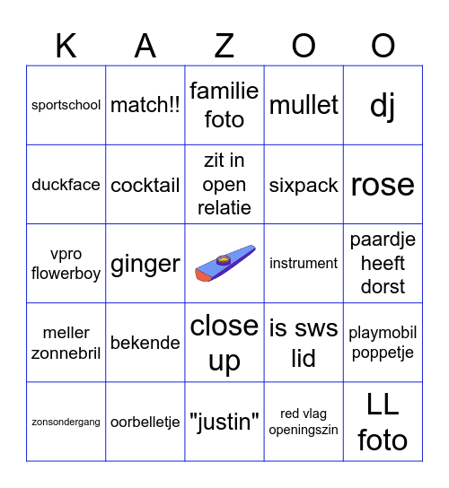 KAZOO'S CRAZY BUMBLE BINGO Card