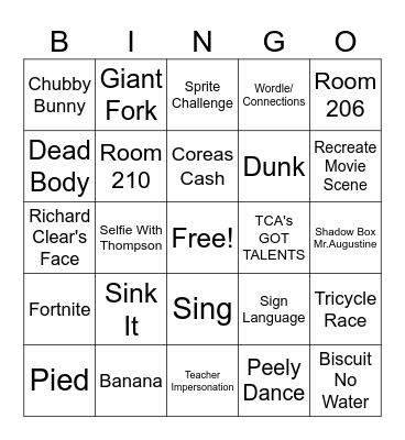 TCA BINGO Card