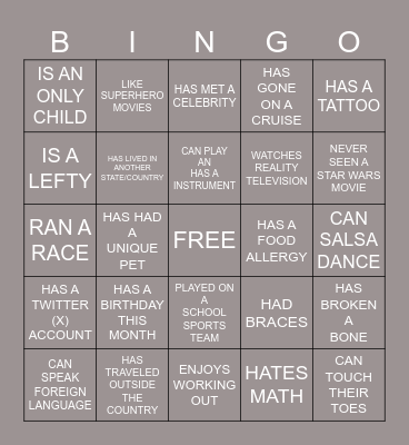 Bingo Card