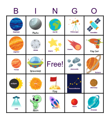 Space Bingo Card