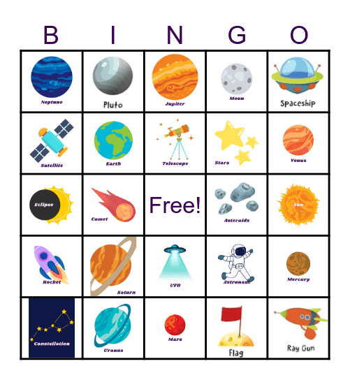 Space Bingo Card