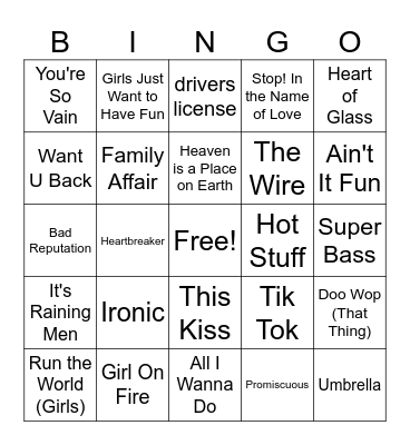 MM Ladies Night Bingo #1 Bingo Card