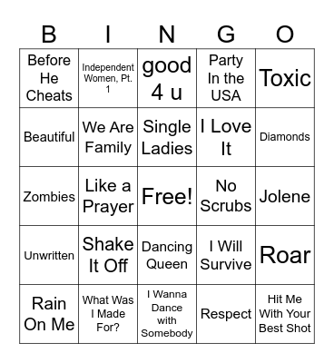 MM Ladies Night Bingo #4 Bingo Card