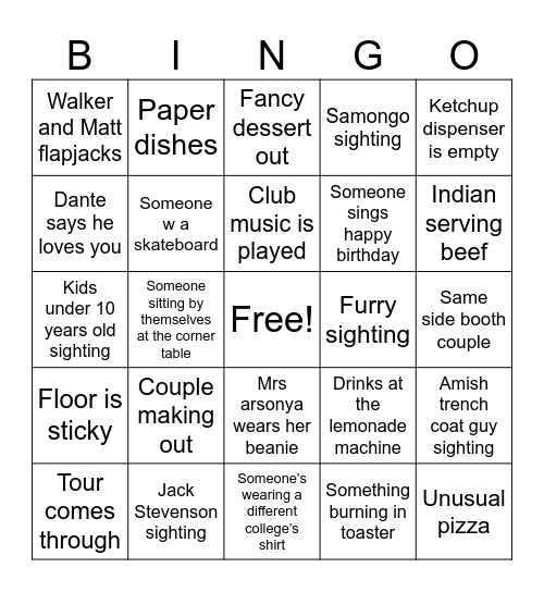 Schilletter Bingo Card