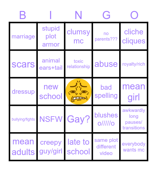 Gatcha cringe Bingo Card