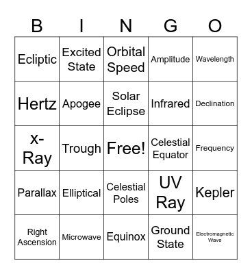 Unit 3 & 4 Bingo Card