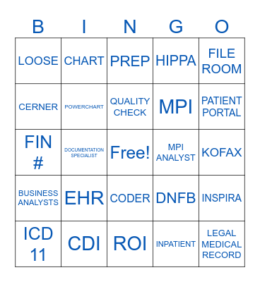 HIM WEEK Bingo Card
