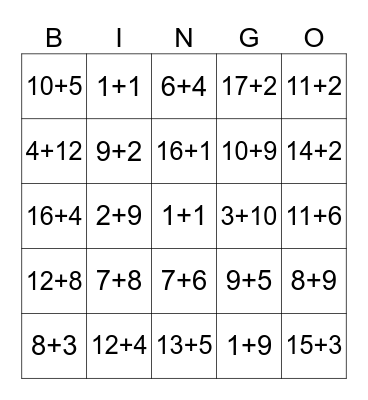 Take your Child to Work Bingo Card