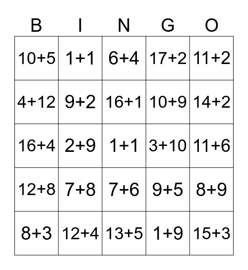 Take your Child to Work Bingo Card