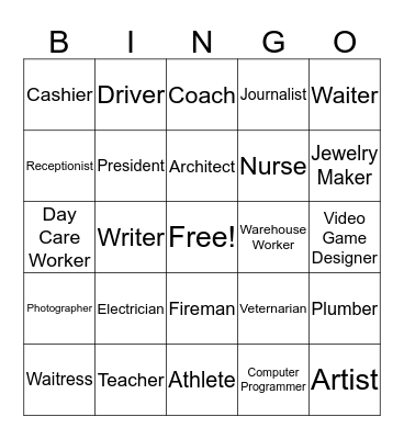 Career Bingo Card