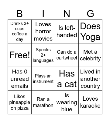 Bingo! Bingo Card