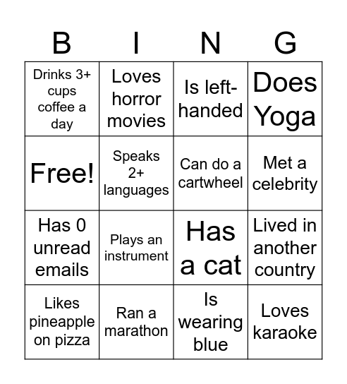 Bingo! Bingo Card