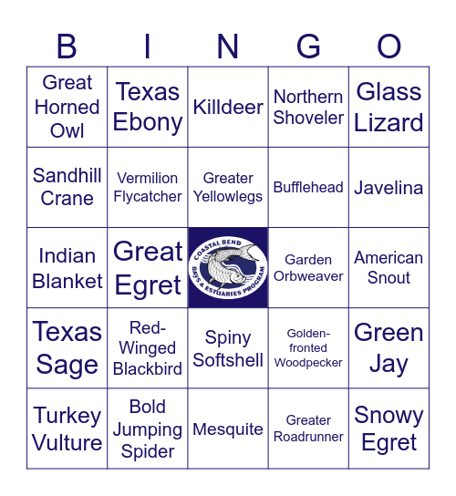 Wildlife Bingo at the Delta! Bingo Card