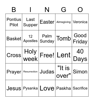 Easter Bingo Card