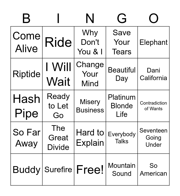 21st Century #3A Bingo Card