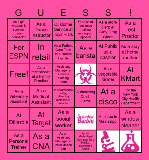 Before The Lab I Worked... Bingo Card