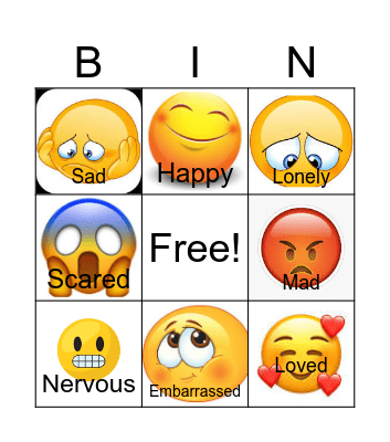 Feelings Bingo Card