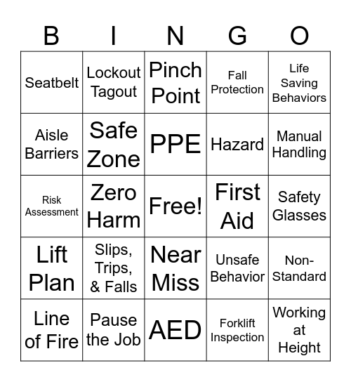 Safety Bingo 2024 #1 Bingo Card