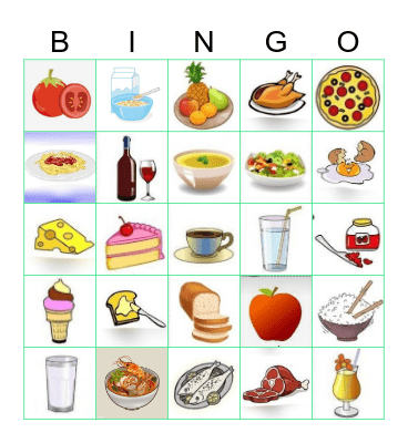 Food Bingo Card