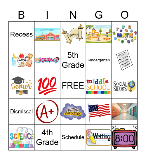 School in the U.S. Bingo Card
