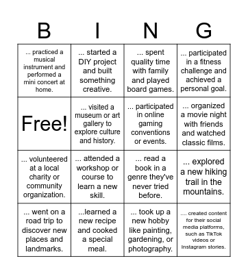 Find someone who ... Bingo Card