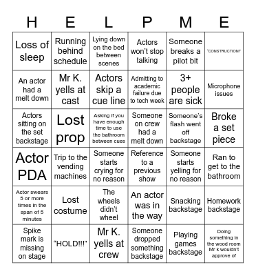 Tech Week Bingo Card