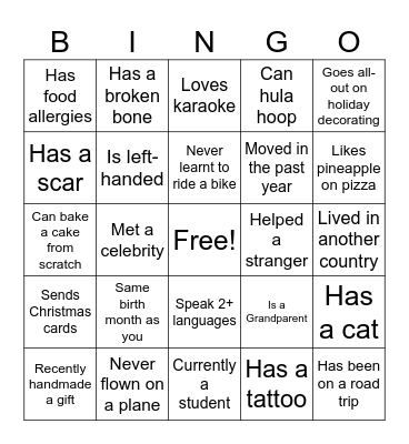 Good Human Bingo Card