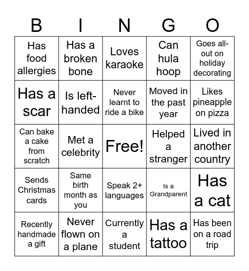 Good Human Bingo Card