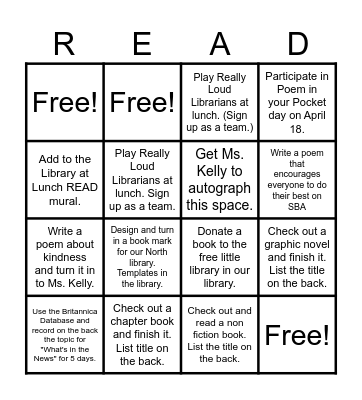 Connect 5 for a Prize! Bingo Card