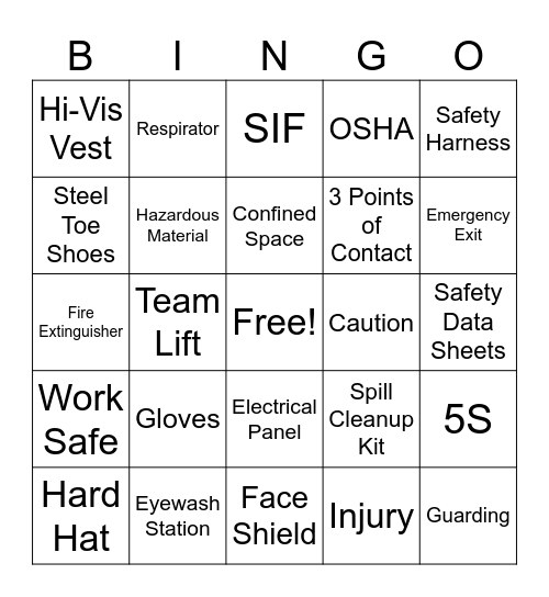 Safety Bingo 2024 #2 Bingo Card