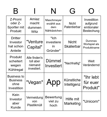 DHDL 2024 Bingo Card