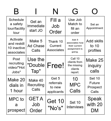 Blitz Bingo - Manhattan Bingo Card
