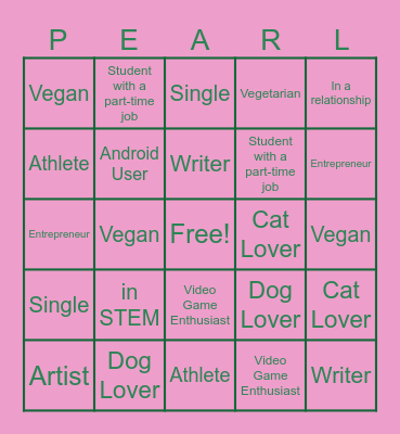 PEARL of View Bingo Card