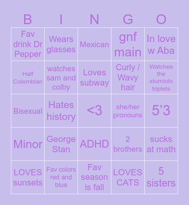 Mitsy's Bingo :D Bingo Card