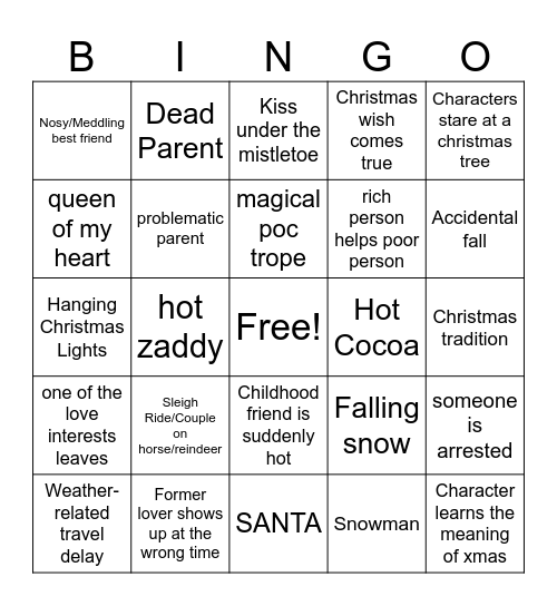 The Knight Before Christmas Bingo Card