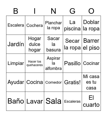 La Casa Bingo Card