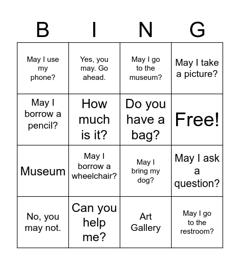 BINGO 5th Grade Bingo Card