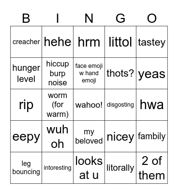 caralyn bingo Card