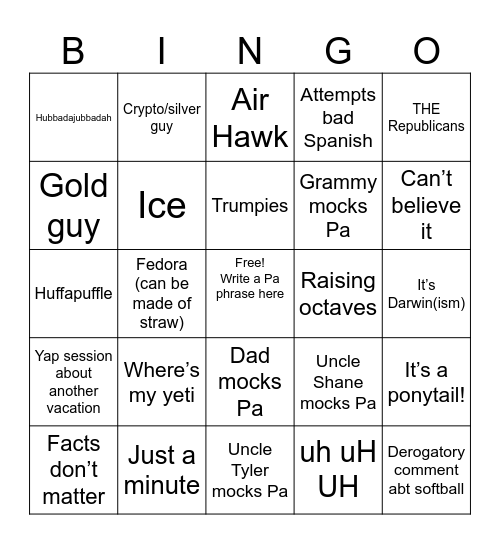 PA MEXICO BINGO Card