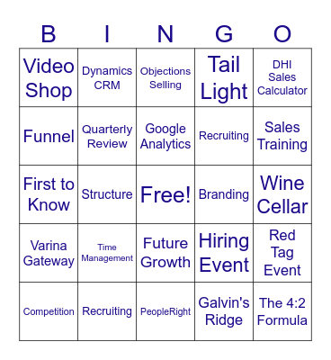 Welcome Horton Leaders Bingo Card