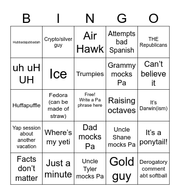 PA MEXICO BINGO Card